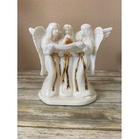 Mikasa Holiday Elegance Angel Trio Candle Holder FK001/703 Japan 1980s - no Box - Picture 1 of 11